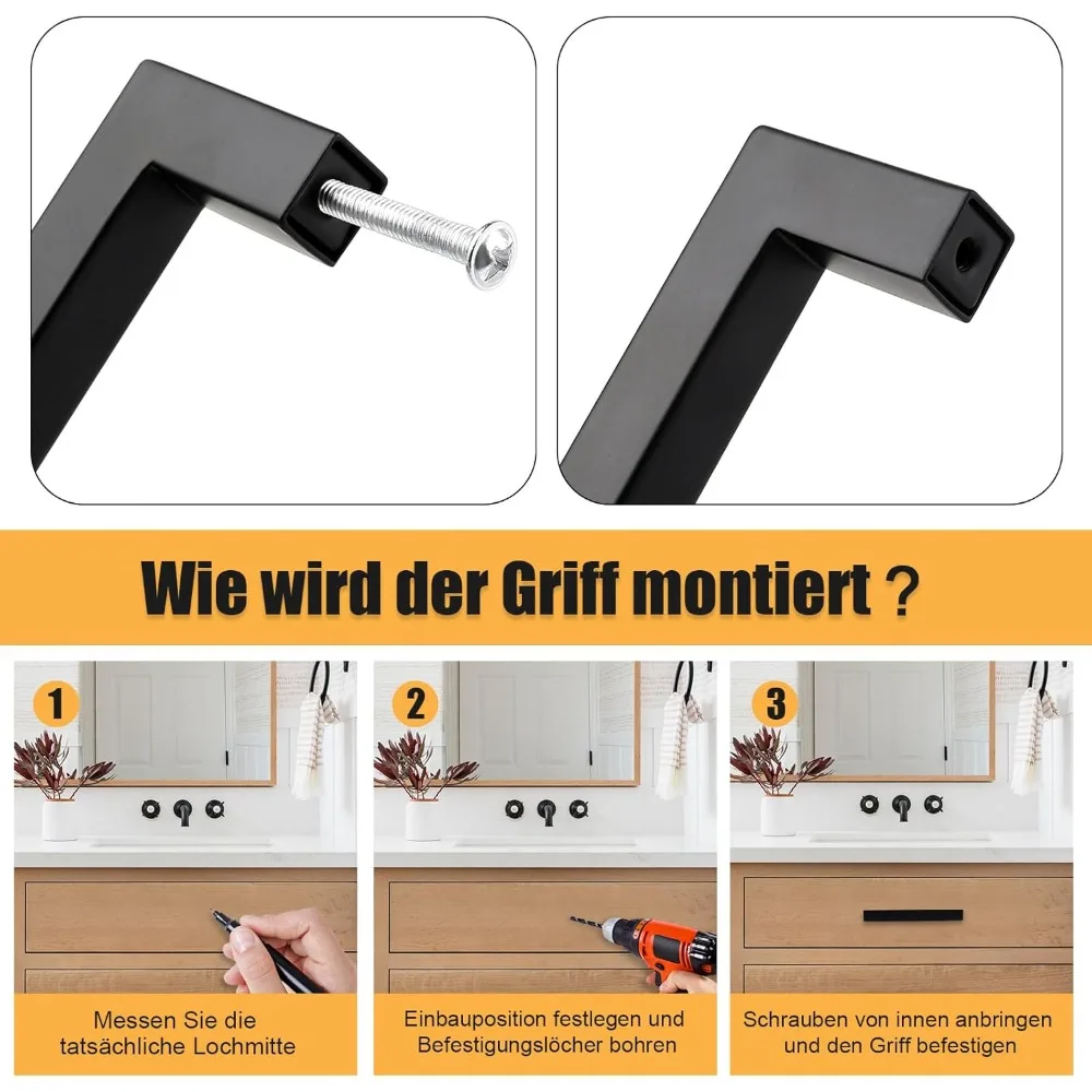 6/18 szt. Kwadratowe uchwyty m – Furniture Hardware Factory recenzja i cena